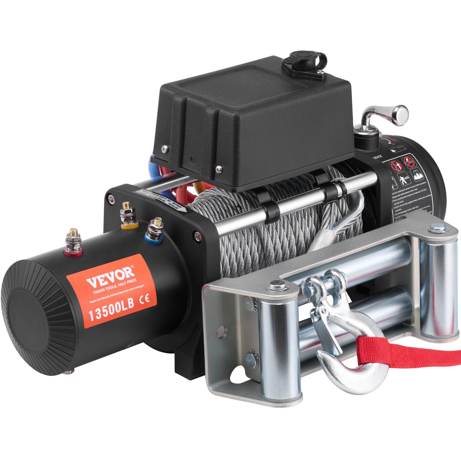 VEVOR Electric Winch Truck 6123.5 kg Steel Cable IP65 Waterproof Remote Control