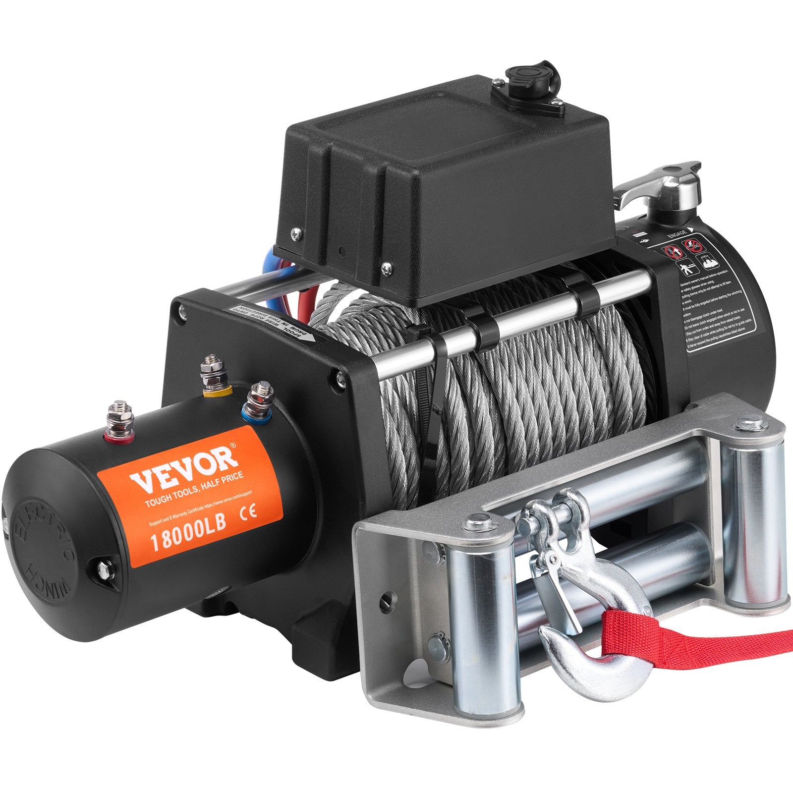 VEVOR Electric Winch Truck 8,164.7 kg Steel Cable IP65 Waterproof Remote Control