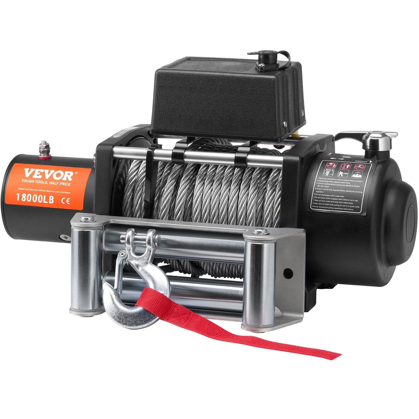 VEVOR Electric Winch Truck 8,164.7 kg Steel Cable IP65 Waterproof Remote Control