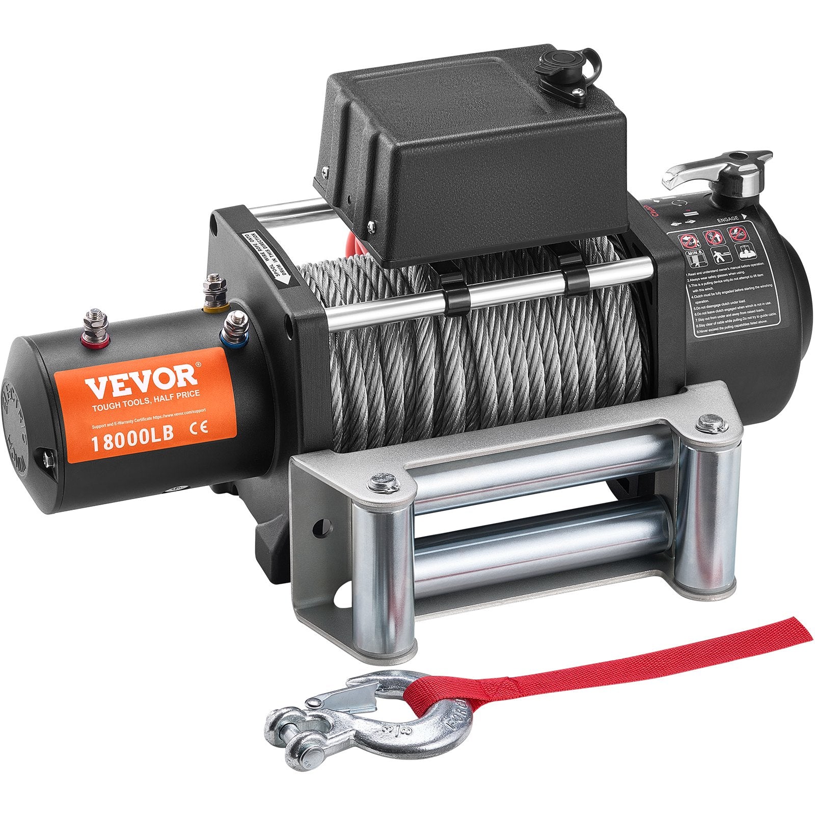 VEVOR Electric Winch Truck 8,164.7 kg Steel Cable IP65 Waterproof Remote Control