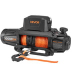 VEVOR Electric Winch, 4500 kg Load Capacity, 12V DC Truck Winch with Φ8.9 mm x 27.4 m Synthetic Rope, Wireless & Wired Remote Control, IP67 Waterproof for Towing Off-Road SUV Jeep Trailer Boat