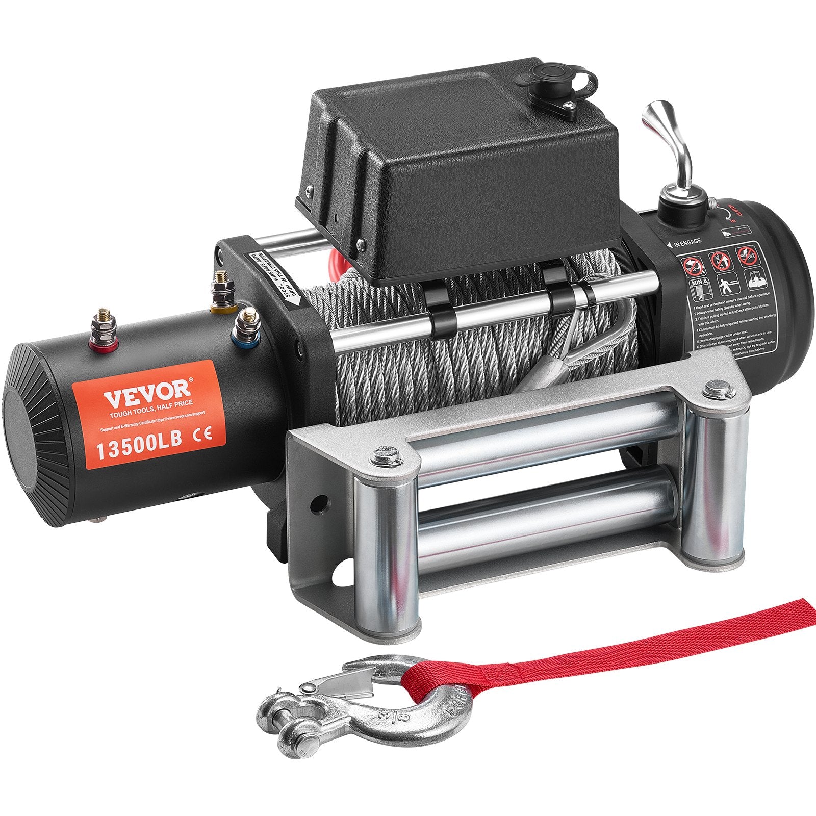 VEVOR Electric Winch Truck 6123.5 kg Steel Cable IP65 Waterproof Remote Control