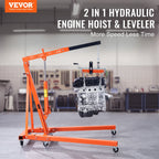 VEVOR Engine Hoist Leveler 1995.9 kg / 2 Ton Cherry Picker Shop Crane Load Lift Tool