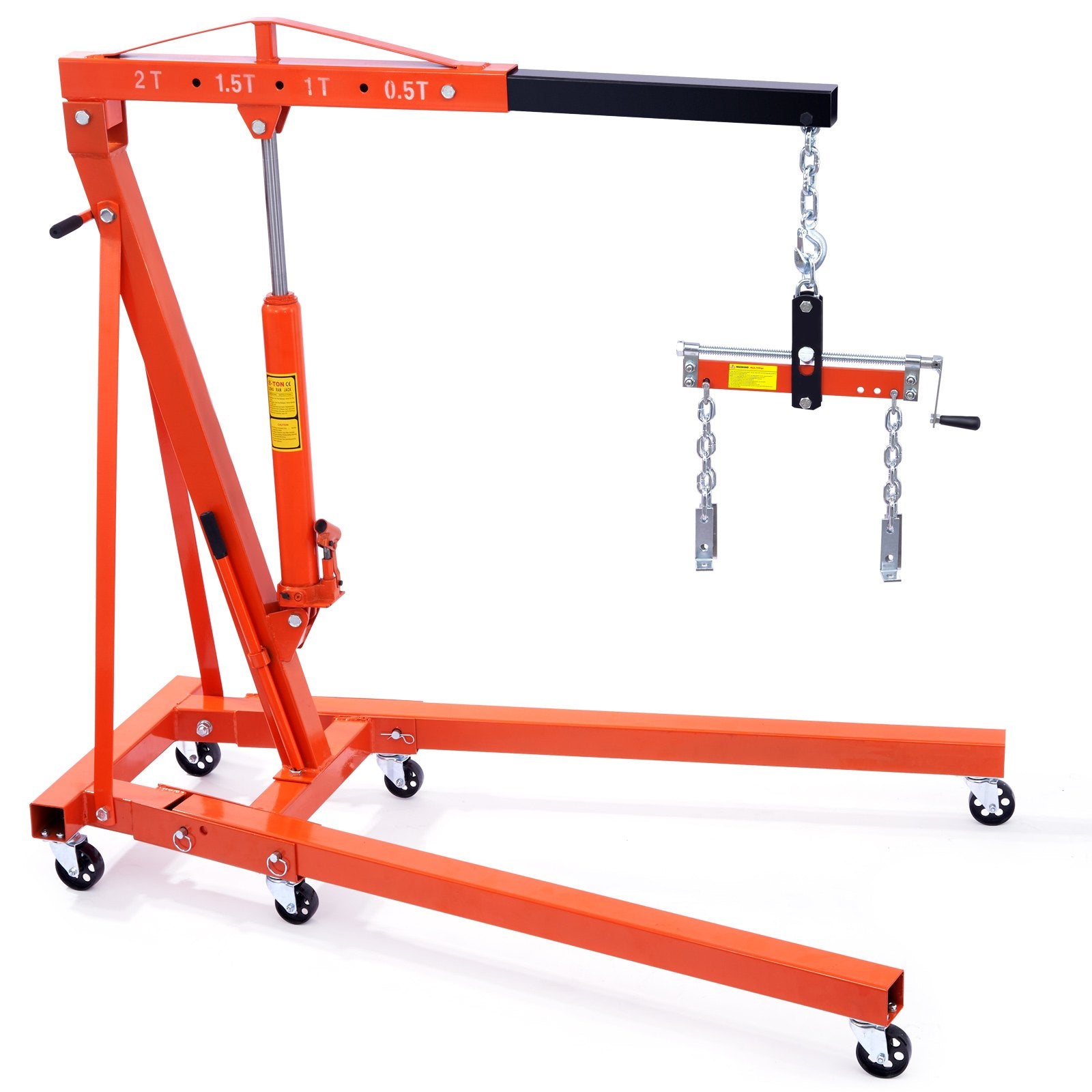 VEVOR Engine Hoist Leveler 1995.9 kg / 2 Ton Cherry Picker Shop Crane Load Lift Tool