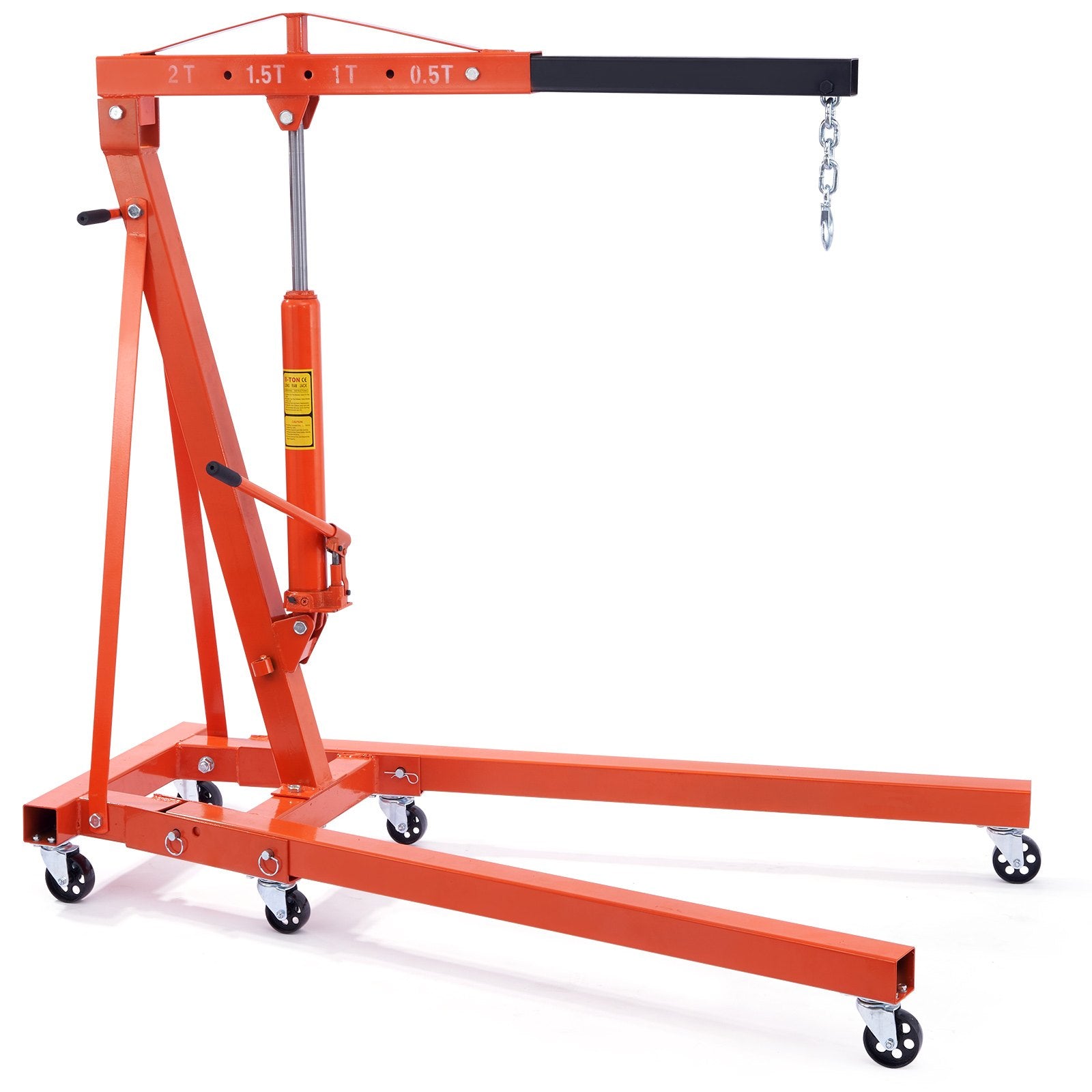 VEVOR Engine Hoist Leveler 1995.9 kg / 2 Ton Cherry Picker Shop Crane Load Lift Tool