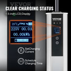 VEVOR Portable EV Charger Type 2, 32A 7.36 kW/22 kW, Electric Vehicle Car Charger with 7.5 M Charging Cable CEE 32 Plug LCD, IEC 62196 Home EV Charging Station with Carry Bag Charging Cable Hook, IP66