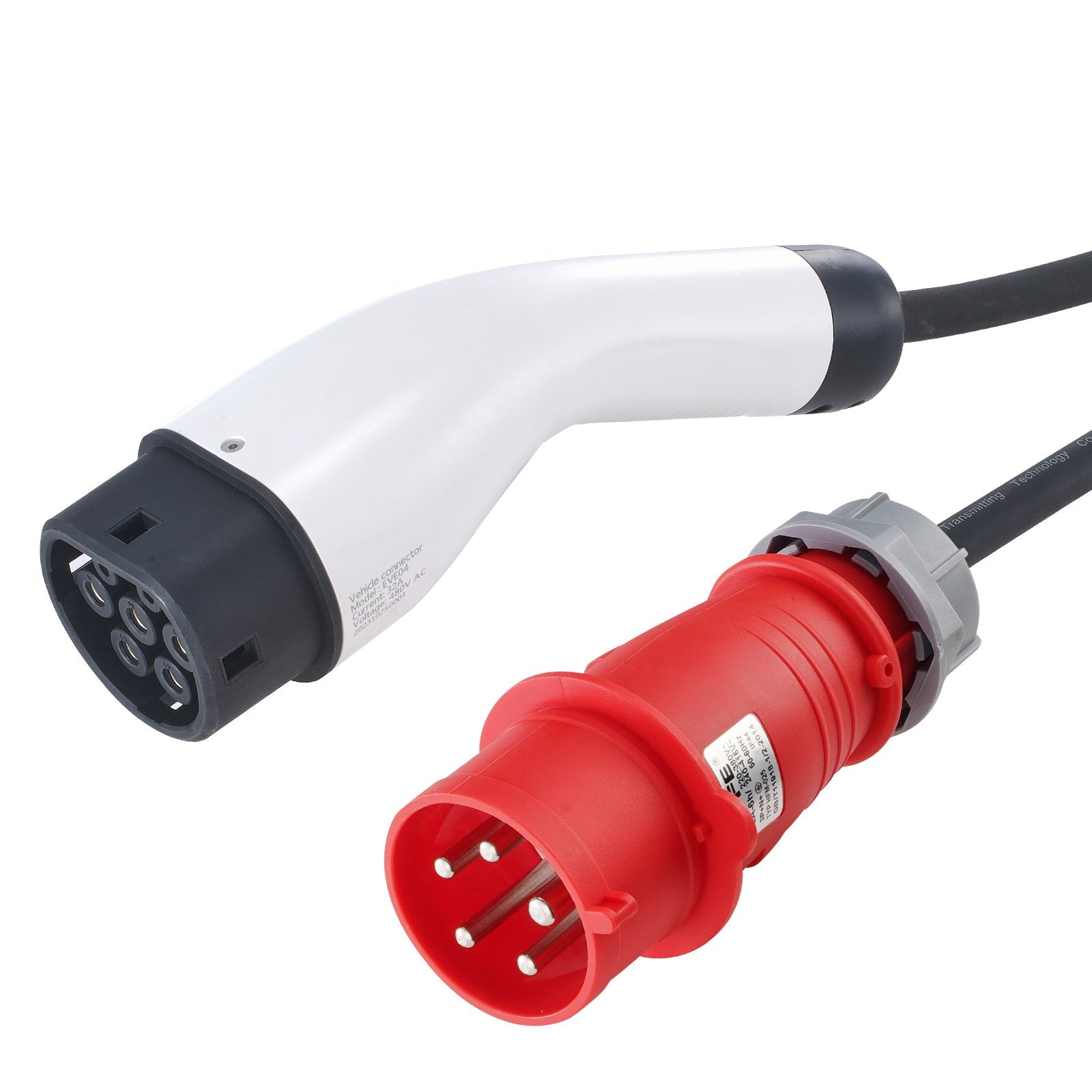 VEVOR Portable EV Charger Type 2, 32A 7.36 kW/22 kW, Electric Vehicle Car Charger with 7.5 M Charging Cable CEE 32 Plug LCD, IEC 62196 Home EV Charging Station with Carry Bag Charging Cable Hook, IP66
