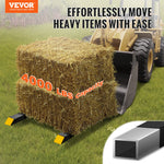 VEVOR Pallet Forks, 907.2kg Clamp on Pallet Forks, 109.2cm Total Length Heavy Duty Pallet Forks with Adjustable Stabilizer Bar, Tractor Bucket Forks for Tractor Attachments, Skid Steer, Loader Bucket