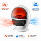 2-in-1 Ceramic Fan Heater with Fan Mode & Fireplace Effect, SKU: 6074