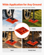 VEVOR High Lift Jack Base and Handle Keeper, 295 x 295 mm Off Road Jack Stand Base with 7000 Pound Capacity, Heavy-Duty Farm Jacks Support Stand for Most Jacks with 185 x 120 mm Base, Red