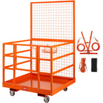 VEVOR Forklift Safety Cage Work Platform 109 x 114.3 cm 635 kg w/ Wheels for Aerial