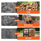 VEVOR Firewood Log Cart, 113.4 kg Capacity, Outdoor and Indoor Wood Rack Storage Mover with PU Wheels & Waterproof Cloth, Heavy Duty Steel Dolly Hauler, Firewood Carrier for Fireplace, Fire Pit, Black