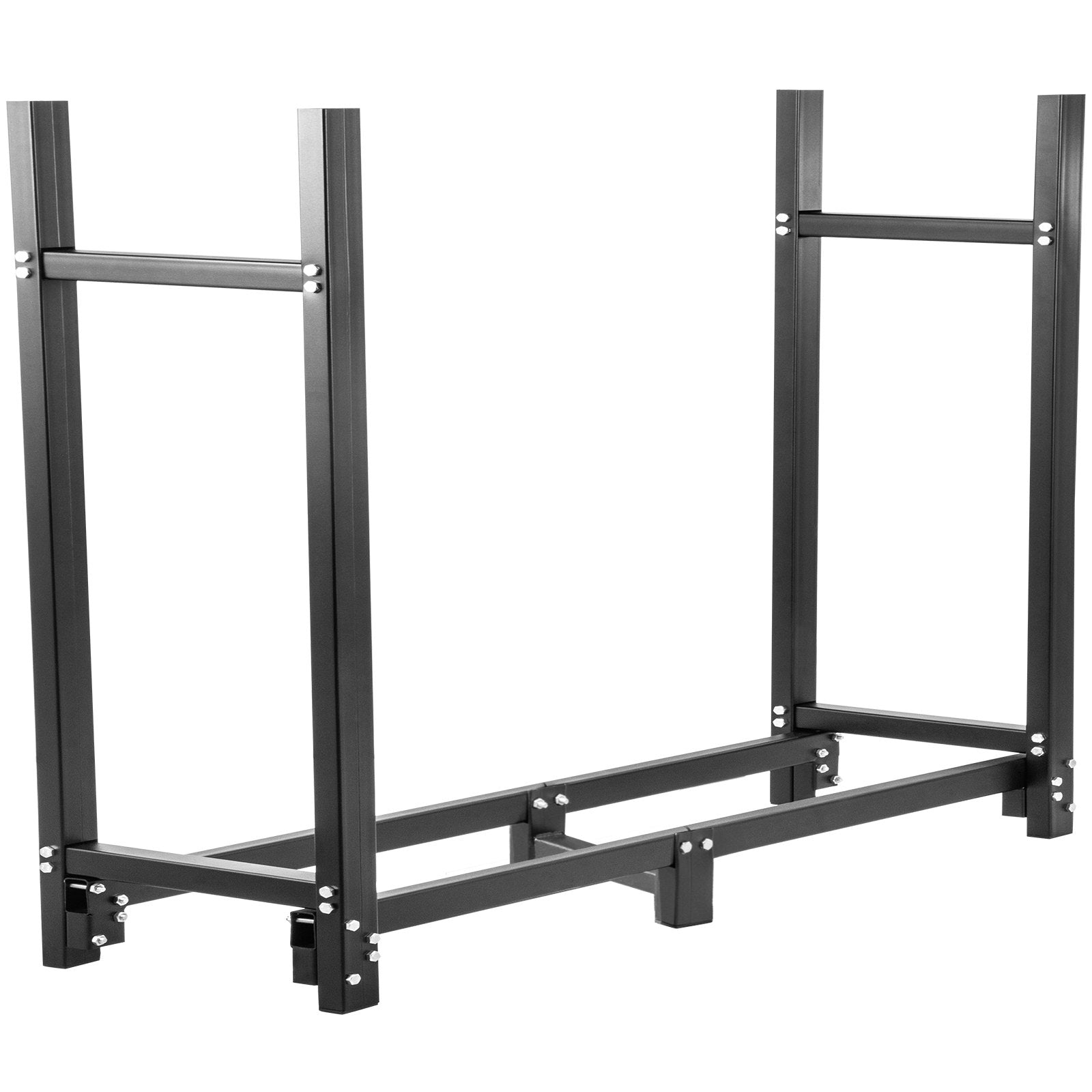 VEVOR Firewood Log Rack, 2.44 m Firewood Rack Outdoor, Black Firewood Rack Stand, Steel Outdoor Wood Rack, Firewood Log Holder with Load Capacity 590 kg, Firewood Rack with Cover & Fireplace Tool Set
