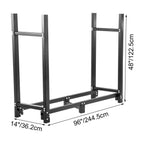 VEVOR Firewood Log Rack, 2.44 m Firewood Rack Outdoor, Black Firewood Rack Stand, Steel Outdoor Wood Rack, Firewood Log Holder with Load Capacity 590 kg, Firewood Rack with Cover & Fireplace Tool Set