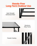 VEVOR Firewood Rack with Sloped Roof, 143cm Outdoor Firewood Holder, 1/4 Cord Log Storage Shed, 299kg Max Weight Capacity, Powder-Coated Metal Wood Storage Rack for Fireplace Deck Backyard Garden