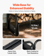 VEVOR Firewood Rack with Waterproof Cover, 2.57m Outdoor Firewood Holder, 1/2 Cord Storage Metal Log Holder, 299kg Max Weight Capacity, Top Covered, Powder-Coated Wood Storage Rack for Fireplace Deck