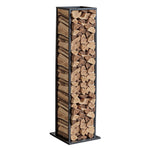 VEVOR Indoor Firewood Rack, 33 × 32 × 112 cm Log Stacker Holder, Holds up to 45kg, Tall Wood Storage Stand, Powder-Coated Steel Firewood Holder, Heavy Duty Wood Pile Rack for Fireplace