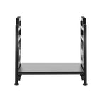VEVOR Indoor Firewood Rack, 45cm Curved Log Holder with Canvas Carrier, 18kg Weight Capacity Wood Storage Stand, Powder-Coated Steel Firewood Holder, Heavy Duty Wood Pile Stacker Rack for Fireplace