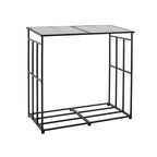 VEVOR Firewood Rack with Sloped Roof, 143cm Outdoor Firewood Holder, 1/4 Cord Log Storage Shed, 299kg Max Weight Capacity, Powder-Coated Metal Wood Storage Rack for Fireplace Deck Backyard Garden