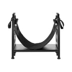 VEVOR Indoor Firewood Rack, 45cm Curved Log Holder with Canvas Carrier, 18kg Weight Capacity Wood Storage Stand, Powder-Coated Steel Firewood Holder, Heavy Duty Wood Pile Stacker Rack for Fireplace