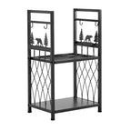 VEVOR Indoor Firewood Rack, 45.5cm 2-Tier Firewood Holder with Fireplace Tools, Brush, Shovel, Poker, Tongs, Heavy Duty Log Wood Rack, 400 lbs Weight Capacity, Wood Pile Storage Stacker for Fire Pit