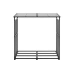 VEVOR Firewood Rack with Sloped Roof, 143cm Outdoor Firewood Holder, 1/4 Cord Log Storage Shed, 299kg Max Weight Capacity, Powder-Coated Metal Wood Storage Rack for Fireplace Deck Backyard Garden