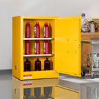VEVOR Flammable Cabinet, 59 x 46 x 90 cm, 13 Gallon Flammable Storage Cabinet with Adjustable Shelf, Cold-Rolled and Galvanized Steel Fire Cabinets, for Commercial Industrial and Home Use, Yellow