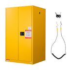 VEVOR Flammable Cabinet, 96.4 x 86.4 x 165.1 cm, 65 Gallon Flammable Storage Cabinet with Adjustable Shelf, Cold-Rolled and Galvanized Steel Fire Cabinets, for Commercial Industrial Home Use, Yellow