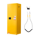 VEVOR Flammable Cabinet, 59 x 46 x 165.1 cm, 23 Gallon Flammable Storage Cabinet with Adjustable Shelf, Cold-Rolled and Galvanized Steel Fire Cabinets, for Commercial Industrial and Home Use, Yellow