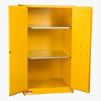 VEVOR Flammable Cabinet, 96.4 x 86.4 x 165.1 cm, 65 Gallon Flammable Storage Cabinet with Adjustable Shelf, Cold-Rolled and Galvanized Steel Fire Cabinets, for Commercial Industrial Home Use, Yellow