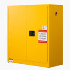 VEVOR Flammable Cabinet, 109.2 x 46 x 118 cm, 29 Gallon Flammable Storage Cabinet with Adjustable Shelf, Cold-Rolled and Galvanized Steel Fire Cabinets, for Commercial Industrial and Home Use, Yellow