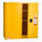 VEVOR Flammable Cabinet, 109.2 x 46 x 118 cm, 29 Gallon Flammable Storage Cabinet with Adjustable Shelf, Cold-Rolled and Galvanized Steel Fire Cabinets, for Commercial Industrial and Home Use, Yellow