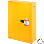 VEVOR Flammable Safety Cabinet, 170.3 L, Cold-Rolled Steel Flammable Liquid Storage Cabinet, 109 x 46 x 165.6 cm Explosion Proof with 2 Adjustable Shelves 2 Manual Doors for Industrial Use, Yellow