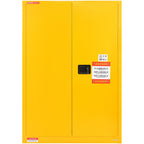 VEVOR Flammable Safety Cabinet, 170.3 L, Cold-Rolled Steel Flammable Liquid Storage Cabinet, 109 x 46 x 165.6 cm Explosion Proof with 2 Adjustable Shelves 2 Manual Doors for Industrial Use, Yellow