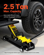 VEVOR Floor Jack, 2.5 Ton Low Profile Floor Jack, Heavy-duty Steel Racing Floor Jack With Single Piston Lift Pump, Floor Jack Lifting Range 85 mm-380 mm