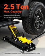 VEVOR Floor Jack, 2.5 Ton Low Profile Floor Jack, Heavy-duty Steel Racing Floor Jack With Single Piston Lift Pump, Floor Jack Lifting Range 85 mm-380 mm