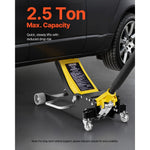 VEVOR Low Profile Floor Jack, 2.5 Ton Capacity, Aluminum & Steel Racing Floor Jack with Dual Pistons Quick Lift Pump, Hydraulic Trolley Car Lift for Sedans & Compact SUVs, Lifting Range 95-475 mm