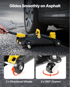 VEVOR Low Profile Floor Jack, 2 Ton Capacity, Steel Racing Floor Jack with Stands, Single Piston Quick Lift Pump, Hydraulic Trolley Car Lift for Sports Cars & Compact SUVs, Lifting Range 130-310 mm
