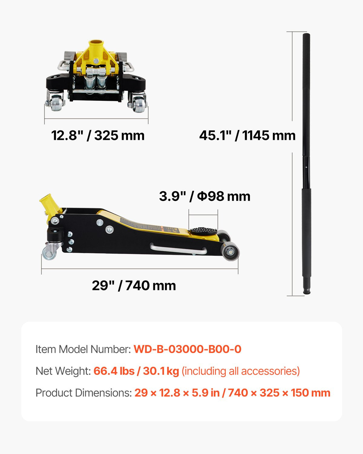 VEVOR Floor Jack, 3 Ton Low Profile Floor Jack, Aluminum And Steel Racing Floor Jack With Dual Pistons Quick Lift Pump, Floor Jack Lifting Range 90 mm-500 mm