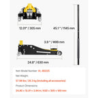 VEVOR Low Profile Floor Jack, 2.5 Ton Capacity, Aluminum & Steel Racing Floor Jack with Dual Pistons Quick Lift Pump, Hydraulic Trolley Car Lift for Sedans & Compact SUVs, Lifting Range 95-475 mm