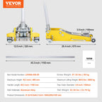 VEVOR Low Profile Floor Jack 3 Ton (6600 lbs), Heavy Duty Aluminum Hydraulic Racing Floor Jack, Hydraulic Car Jack, Dual Piston Quick Lift Pump, 3.7"-18.3" Height Lifting Range (Yellow)