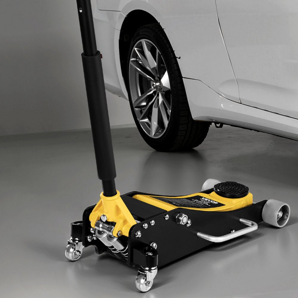 VEVOR Low Profile Floor Jack, 2.5 Ton Capacity, Aluminum & Steel Racing Floor Jack with Dual Pistons Quick Lift Pump, Hydraulic Trolley Car Lift for Sedans & Compact SUVs, Lifting Range 95-475 mm