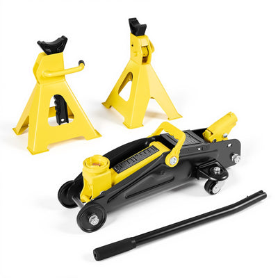 VEVOR Low Profile Floor Jack, 2 Ton Capacity, Steel Racing Floor Jack with Stands, Single Piston Quick Lift Pump, Hydraulic Trolley Car Lift for Sports Cars & Compact SUVs, Lifting Range 130-310 mm