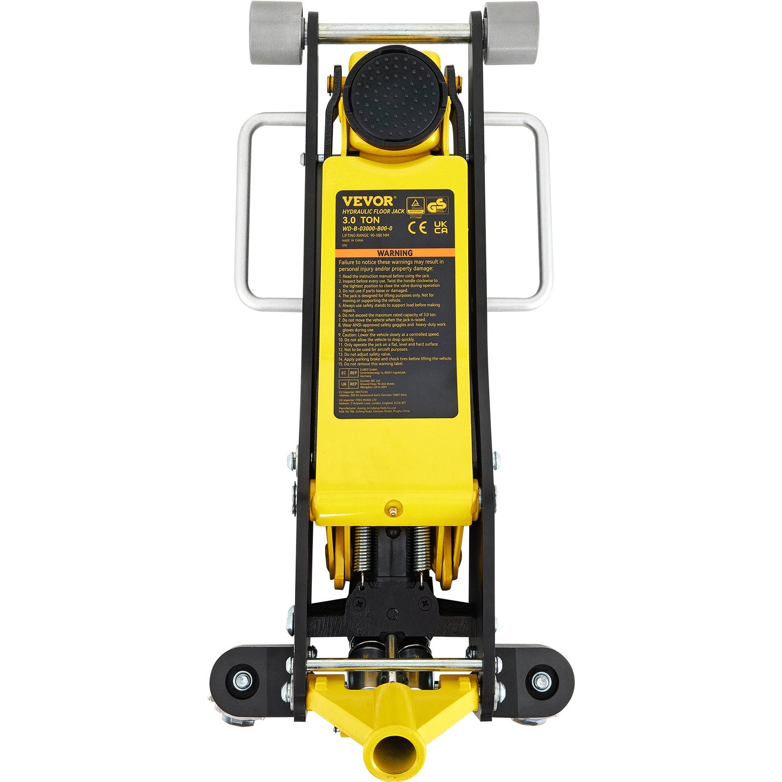 VEVOR Floor Jack, 3 Ton Low Profile Floor Jack, Aluminum And Steel Racing Floor Jack With Dual Pistons Quick Lift Pump, Floor Jack Lifting Range 90 mm-500 mm