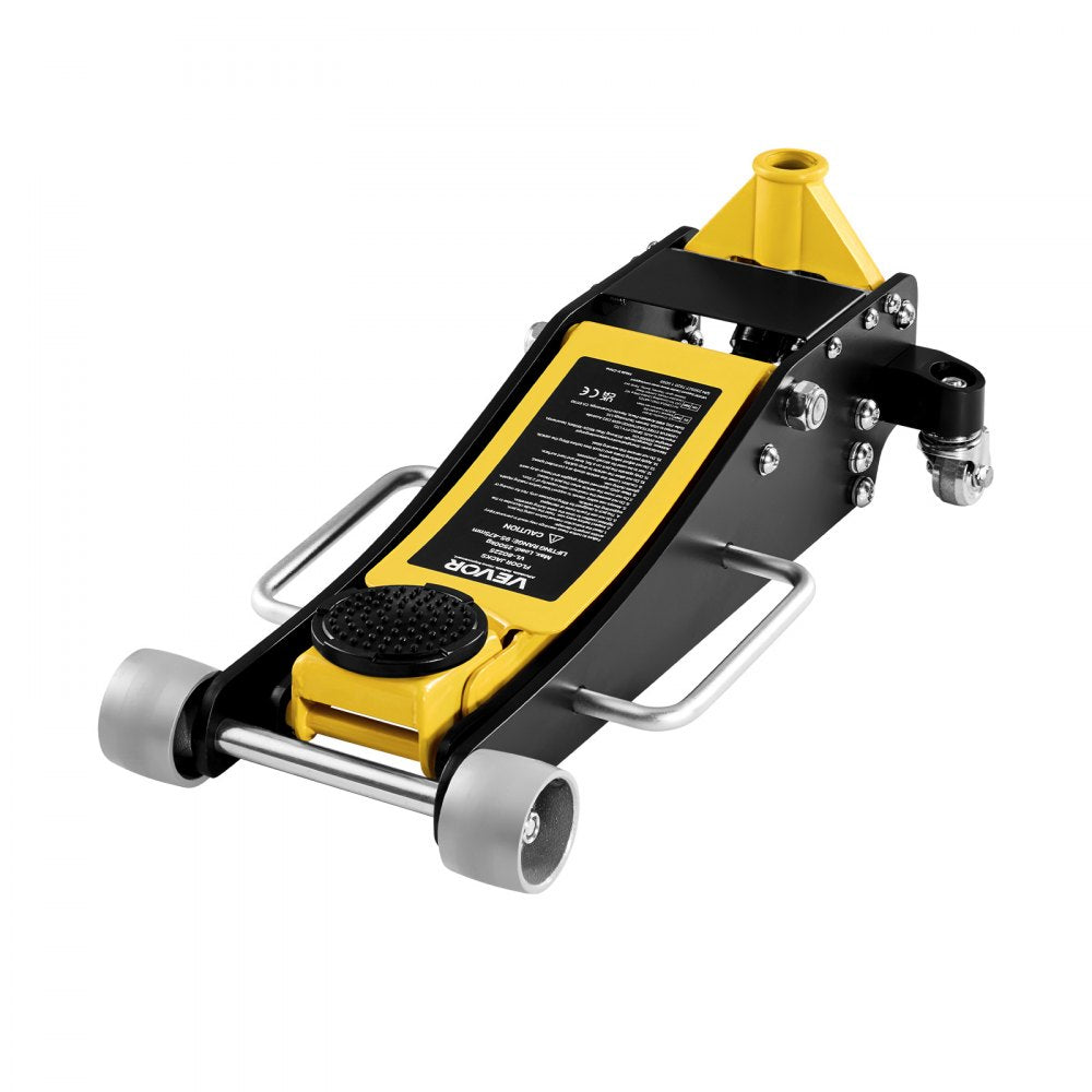 VEVOR Low Profile Floor Jack, 2.5 Ton Capacity, Aluminum & Steel Racing Floor Jack with Dual Pistons Quick Lift Pump, Hydraulic Trolley Car Lift for Sedans & Compact SUVs, Lifting Range 95-475 mm