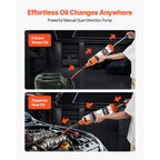 VEVOR 1.5 L Fluid Extractor, Manual Automotive Fluid Pump Extractor, Oil Syringe with Long Hose and Extension Tubes Easy Oil Change, Suction Pump for Lawn Mowers Cars Ships Golf Carts Motorcycles