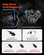 VEVOR Fluid Extractor, 9.5 L Capacity, Manual Vacuum Fluid Extractor with 150 cm Long Horse and Three 120 cm Extension Tubes, Oil Change Pump with HDPE Tank for Cars, Lawn Mowers, Boats