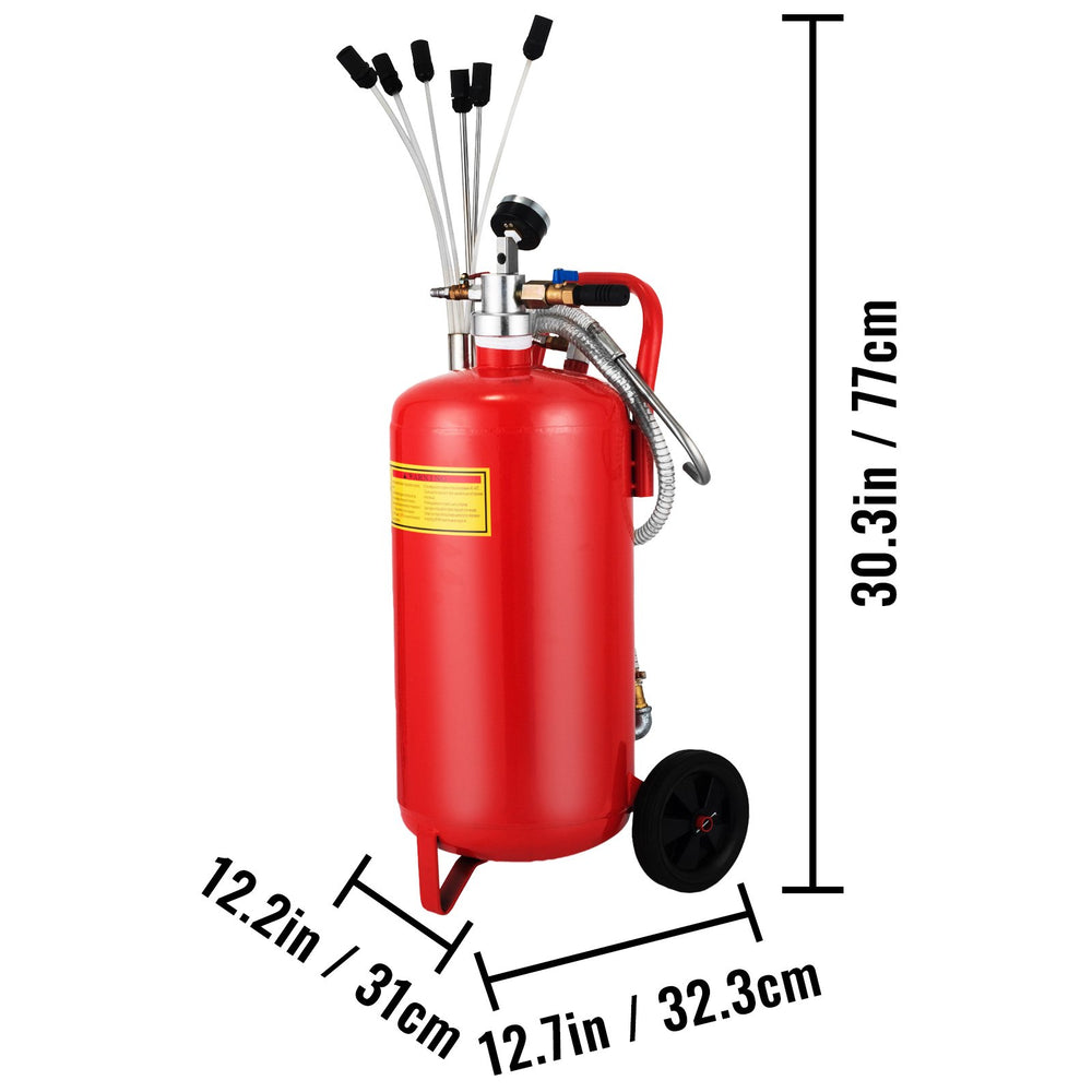 VEVOR 5 Gallon/22.7L Oil Extractor, Portable Air Pneumatic Waste Oil Garage Extractor Drain Draine Tank