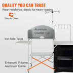 VEVOR Camping Kitchen Table Folding Portable Cook Table 1 Cupboard & Windscreen
