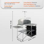 VEVOR Camping Kitchen Table Folding Portable Cook Table 1 Cupboard & Windscreen